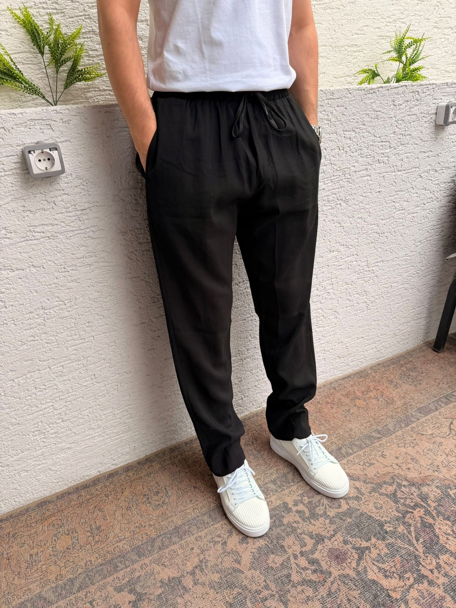 SİYAH MARRAKECH BAGGY KETEN PANTOLON