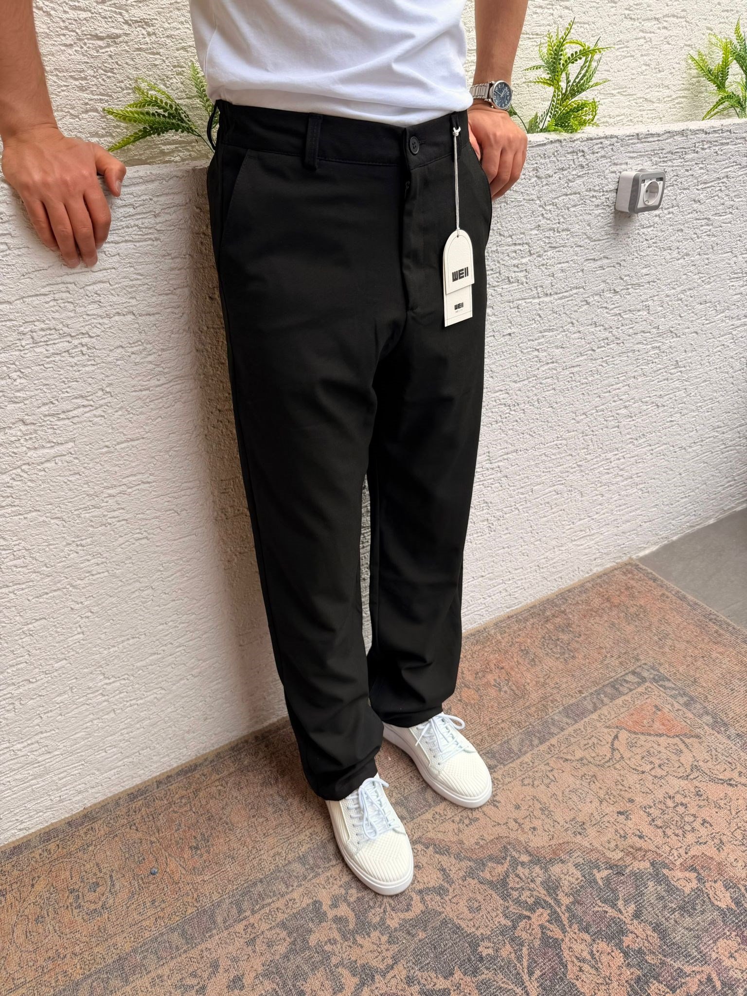 SİYAH WE11 KETEN BAGGY PANTOLON