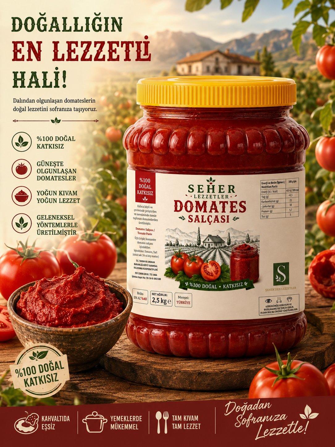 Seherden Lezzelter Domates Salçası 2.5 kg