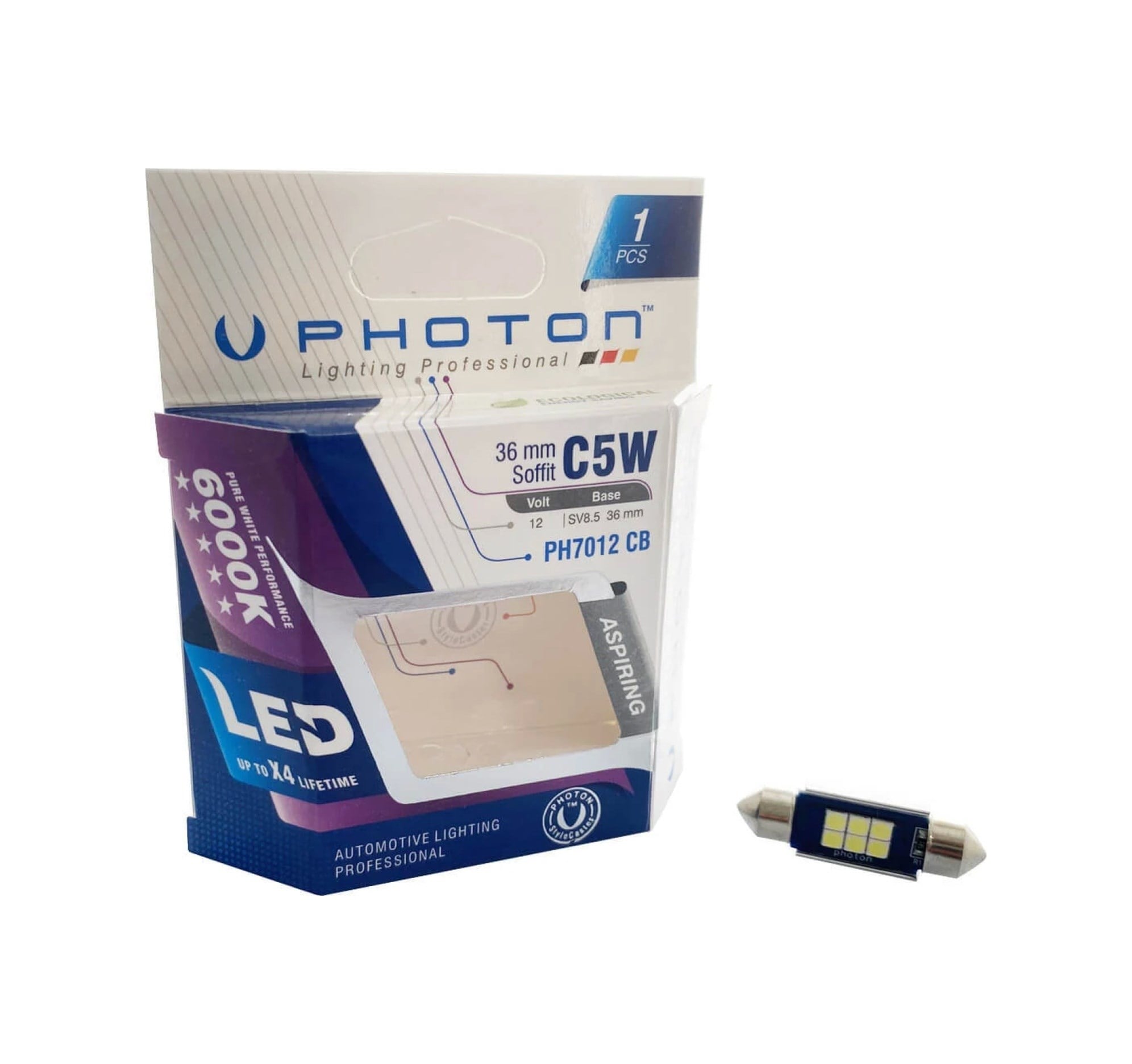 12V SOFİT LED AMPUL 5W 36MM CANBUS 6 LED 6000K