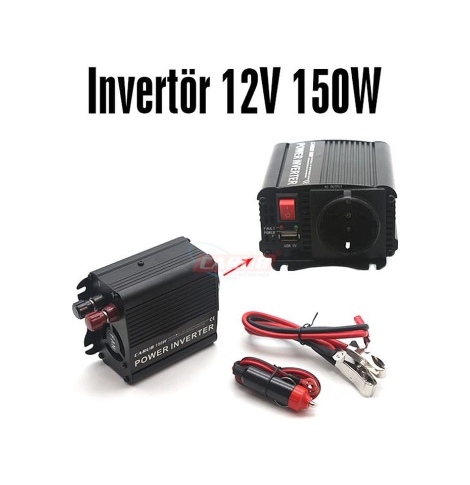 İNVERTÖR 12V 150W 220V YÜKSELTİCİ USB+ÇAKMAK UÇLU
