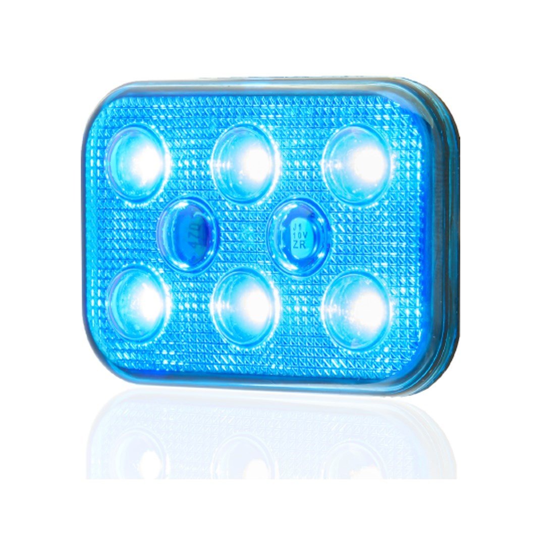 Sanel Animasyonlu 12 - 24V Universal Kare 6 Led Dış Mekan Uyumlu Mavi SBDF6B