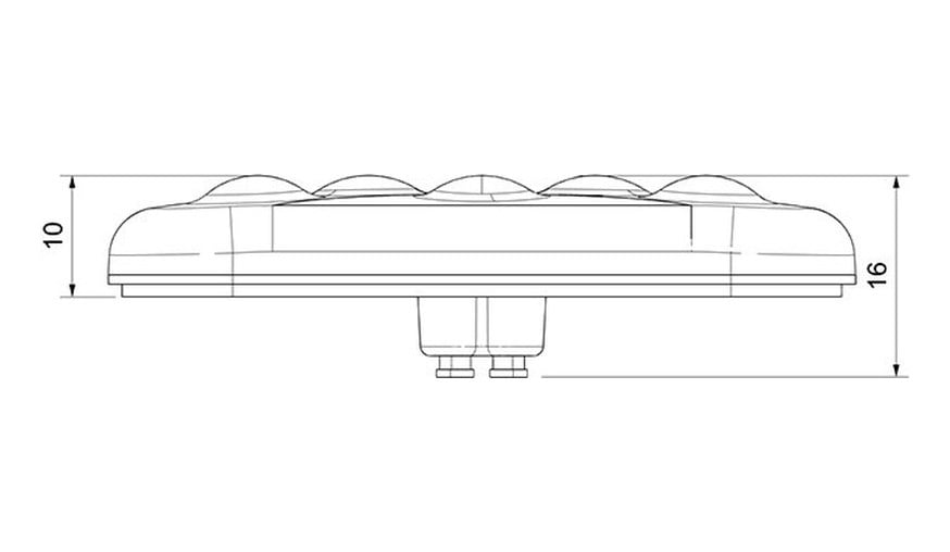 Sanel Animasyonlu 12 - 24V Universal Kare 6 Led Dış Mekan Uyumlu Mavi SBDF6B