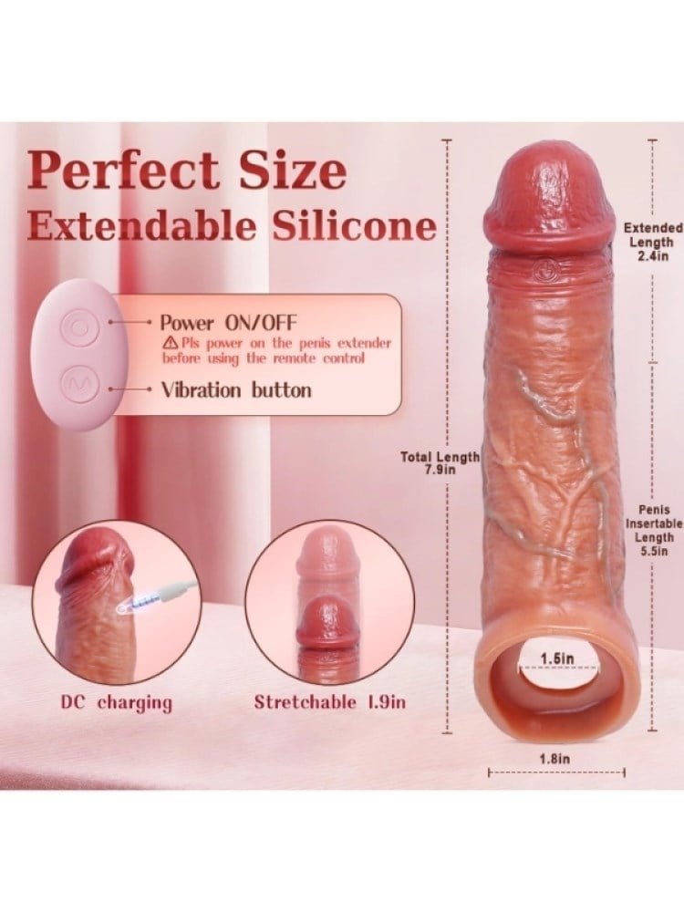 App Kontrollü Penis Kılıfı – Uzaktan Kumandalı, Şarjlı, Titreşimli Realistik Kılıf