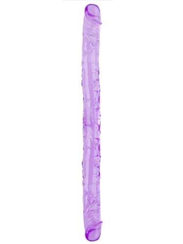 Çift Taraflı Esnek Dildo 34 cm – Gerçekçi Dokulu Mor Renk