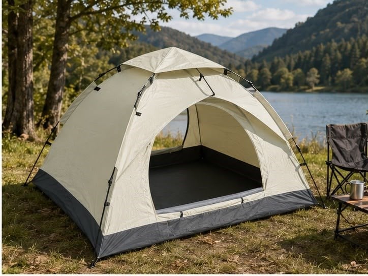 AC6634 Otomatik Kamp Çadırı 3 Kişilik 200x150x120 cm Çift Katmanlı Su Geçirmez Çadır