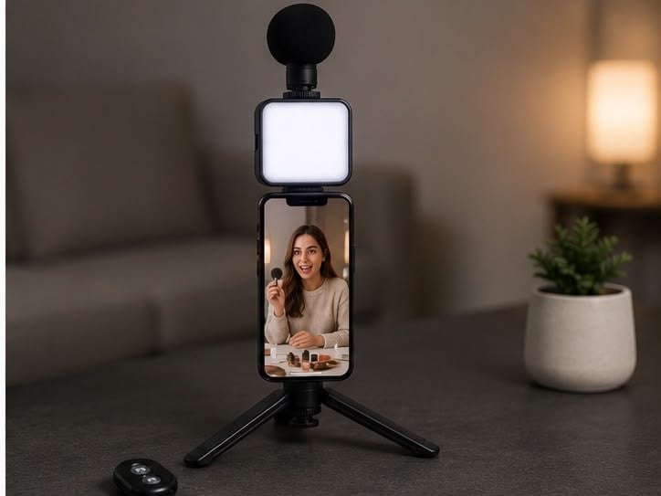 AY-49 Telefon Tutucu Tripod Kamera ve Mikrofon Aparatlı Stand