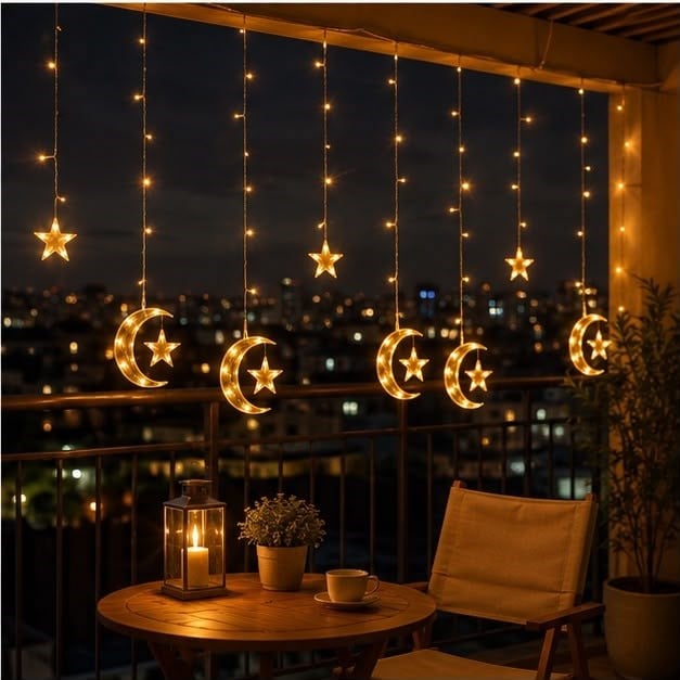 Ay Yıldız Dekoratif LED Gece Lambası Şık Masaüstü Dekor Aksesuarı