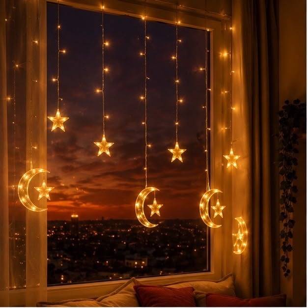 Ay Yıldız Dekoratif LED Gece Lambası Şık Masaüstü Dekor Aksesuarı