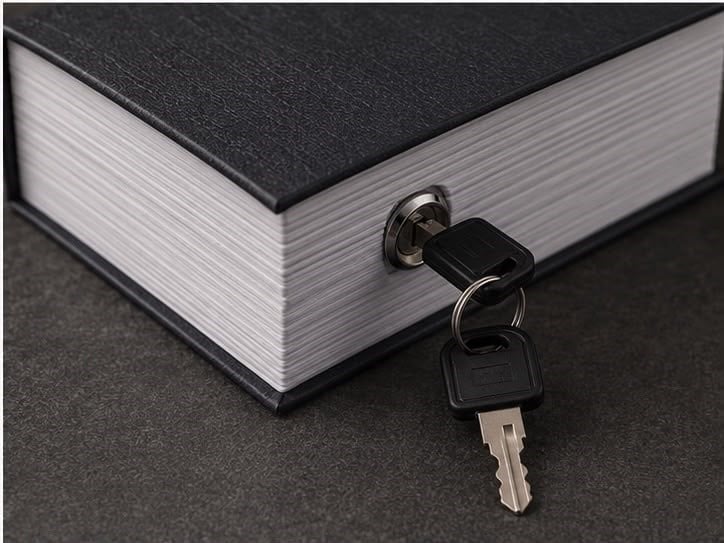 Gizli Kitap Kasa Metal Gövdeli Anahtarlı Dekoratif Para Saklama Kasası Güvenlik Kutusu
