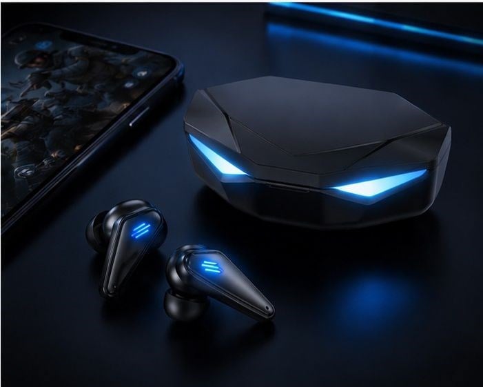 K55 TWS LED Işıklı Oyuncu Kulaklığı – Kablosuz Stereo Ses, Mikrofonlu ve Şarj Kutulu