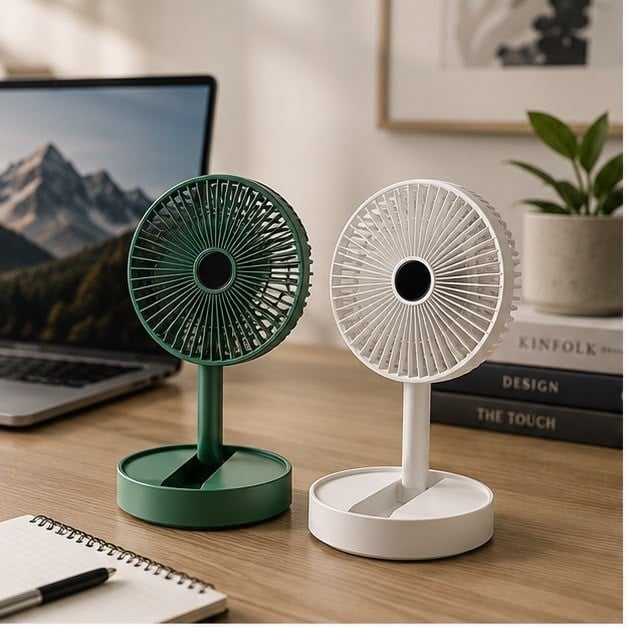Katlanabilir Şarjlı Portatif Vantilatör USB Şarjlı Ayarlanabilir Sessiz Masaüstü Fan