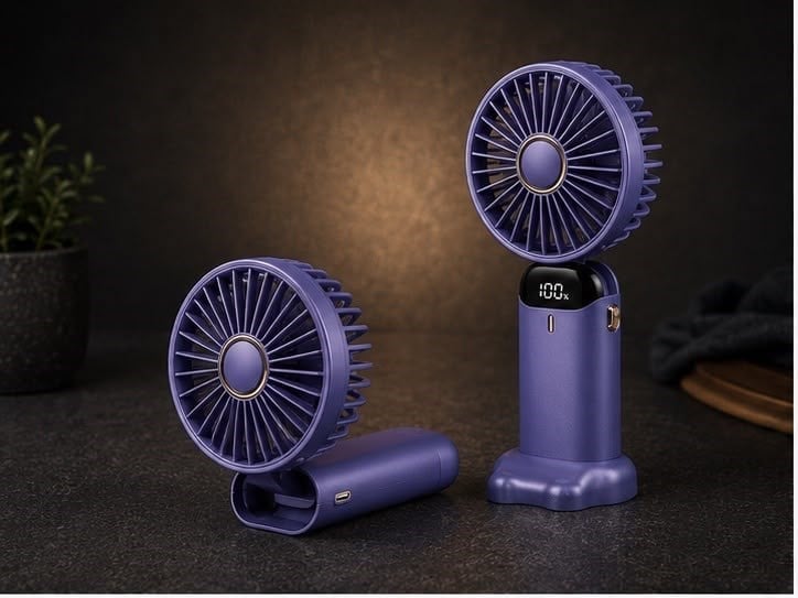 Katlanabilir Tasarımlı USB Şarjlı Sessiz El Vantilatörü Taşınabilir Mini Masaüstü Fan