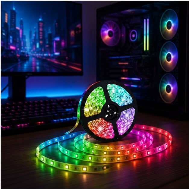 Kumandalı 5 Metre Şerit LED Dekoratif Aydınlatma RGB Işık