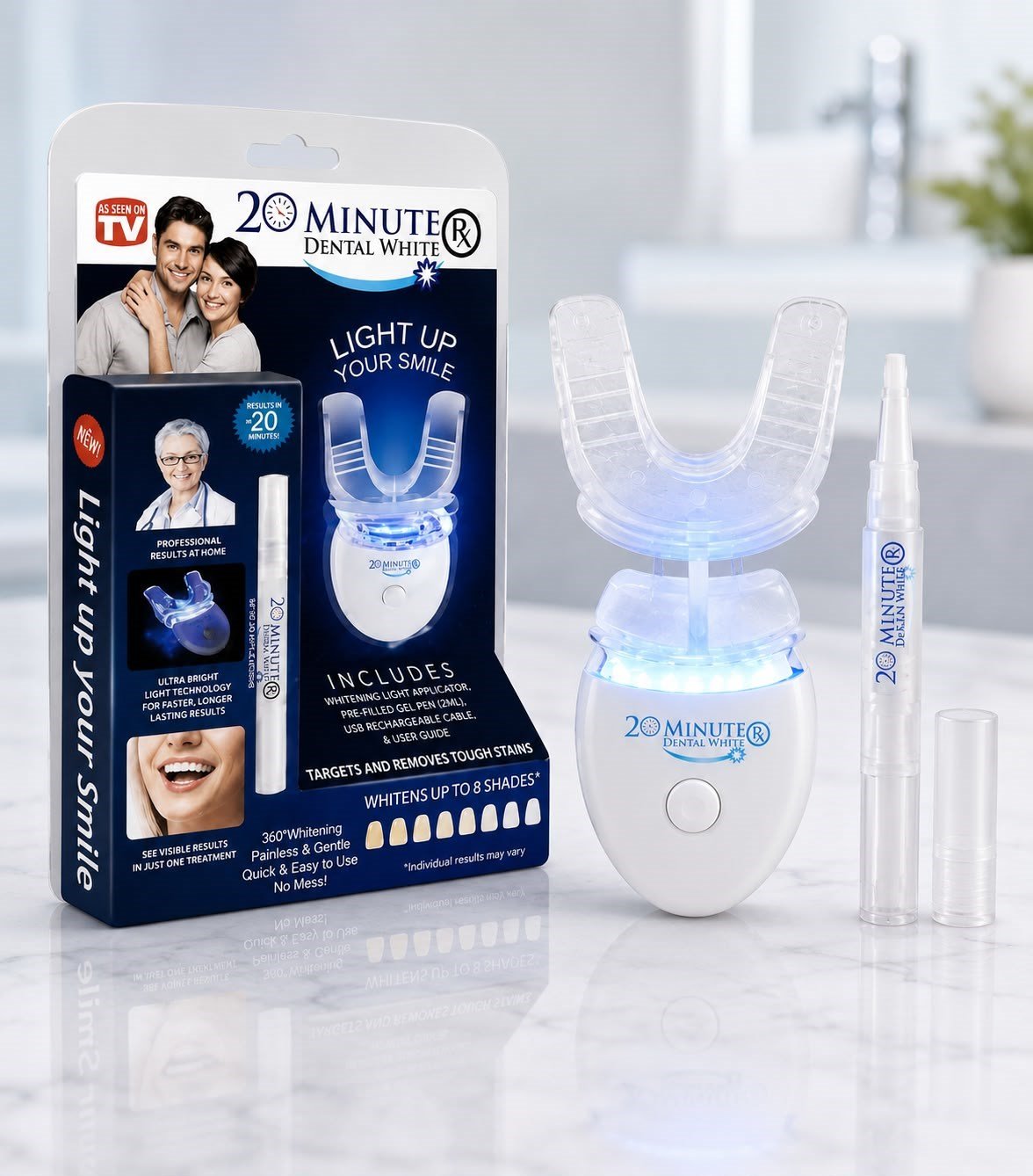 LED Işıklı Diş Beyazlatma Seti – Beyazlatma Kalemi ve Ağız Aparatlı Ev Tipi Bakım Seti