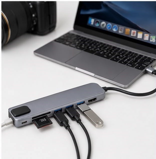 MacBook Dönüştürücü USB Type-C Çoklu Adaptör Hub HDMI USB Girişli
