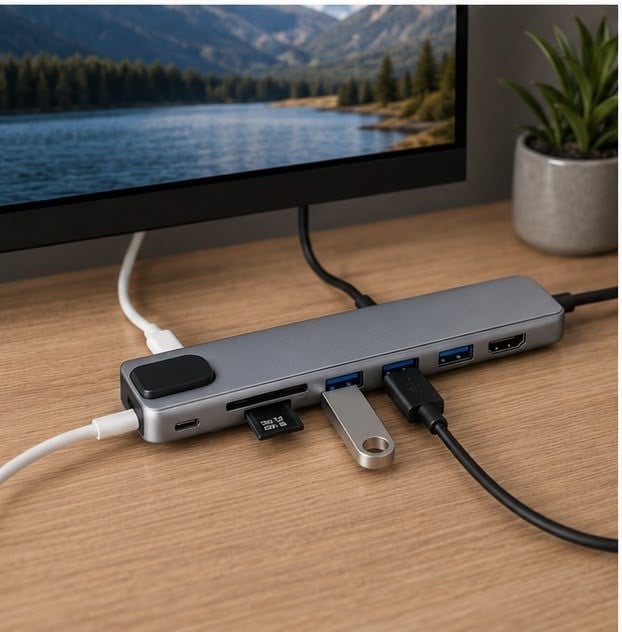 MacBook Dönüştürücü USB Type-C Çoklu Adaptör Hub HDMI USB Girişli