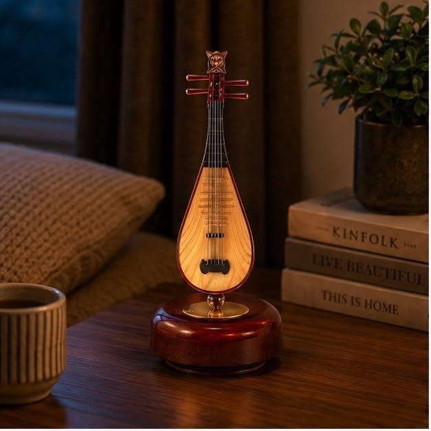 Pipa Müzik Kutusu Dekoratif Nostaljik Tasarım Şık Hediye