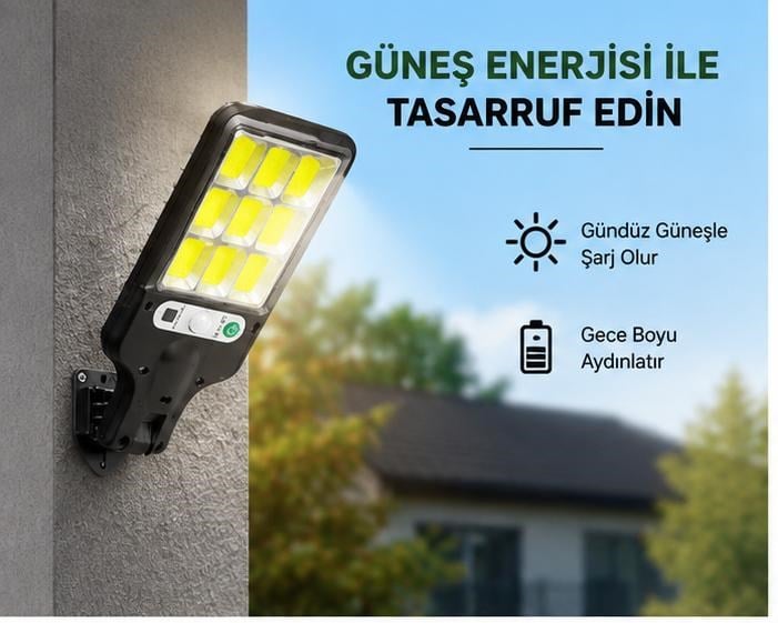 STL616 Sensörlü Solar Sokak Lambası | Güneş Enerjili LED