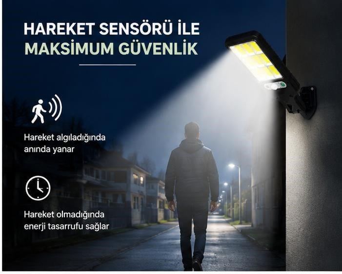 STL616 Sensörlü Solar Sokak Lambası | Güneş Enerjili LED