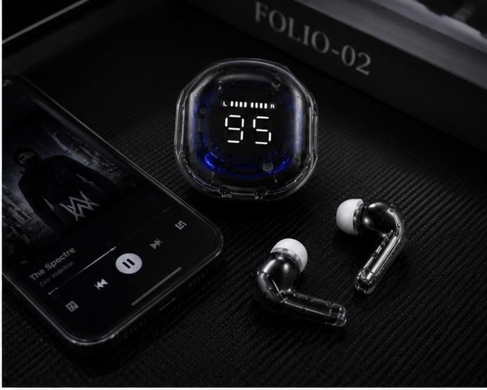 UltraPods TWS Kablosuz Kulaklık – Şeffaf LED Ekranlı Şarj Kutusu ve Dokunmatik Kontrol