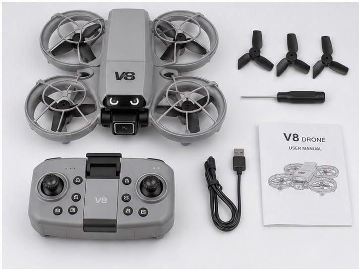 V8 Drone | HD Kameralı Katlanabilir WiFi Kumandalı Mini Drone