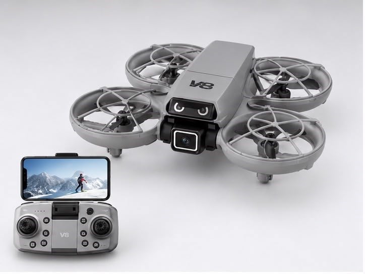 V8 Drone | HD Kameralı Katlanabilir WiFi Kumandalı Mini Drone