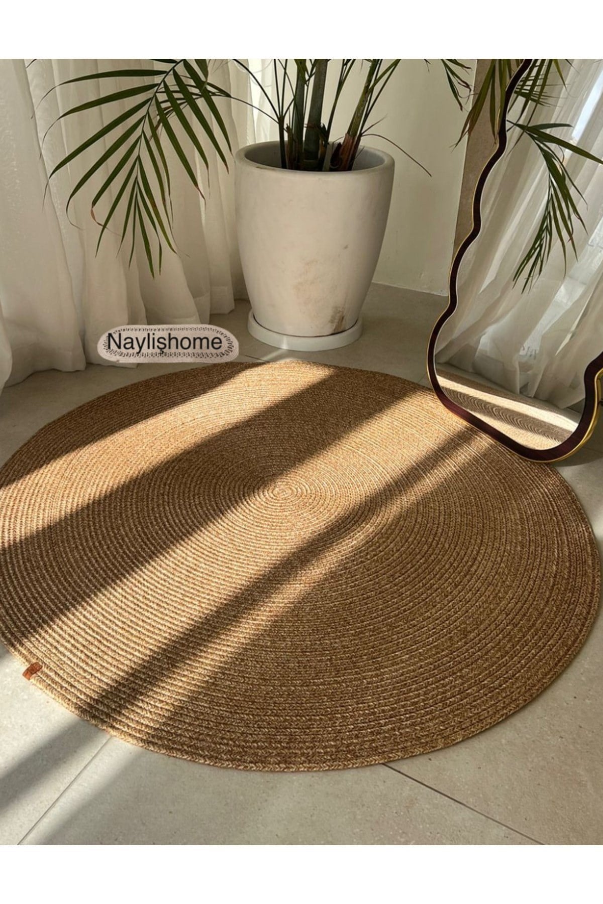 Jüt Hasır Gri Salon Mutfak Koridor Kilim Paspas Çeyizlik Hediyelik