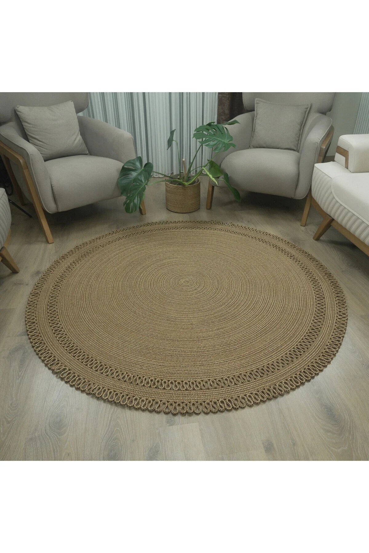 Jüt Hasır Kahverengi Salon Mutfak Koridor Kilim Paspas Çeyizlik Hediyelik