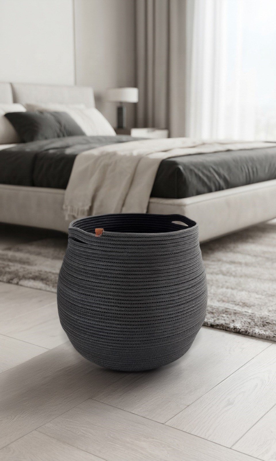 Jüt Siyah 40x45 cm Kapaksız Çamaşır Sepeti Çok Amaçlı Organizer Çeyizlik Hediyelik