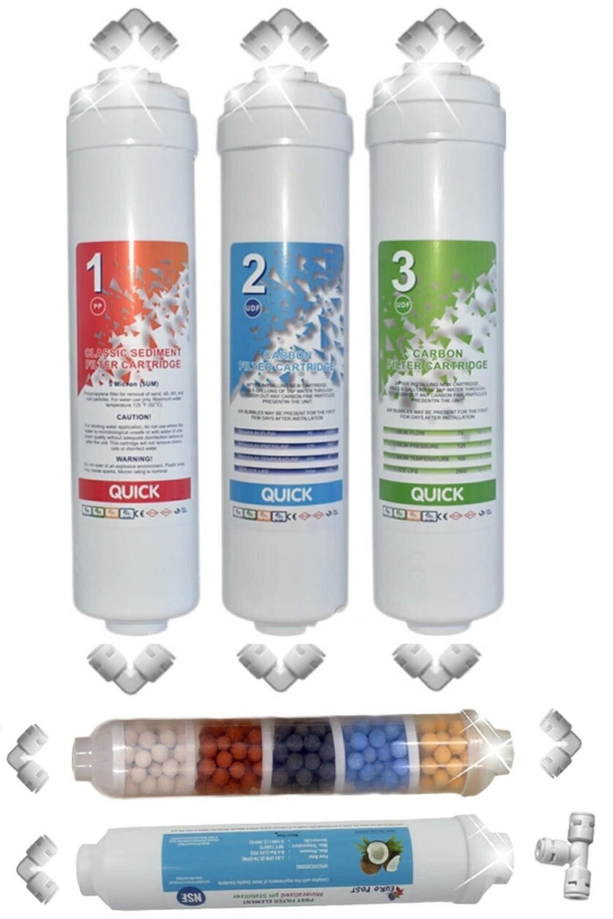 10 Aşamalı Membransız Su Arıtma Cihazı Filtresi 5'li Set