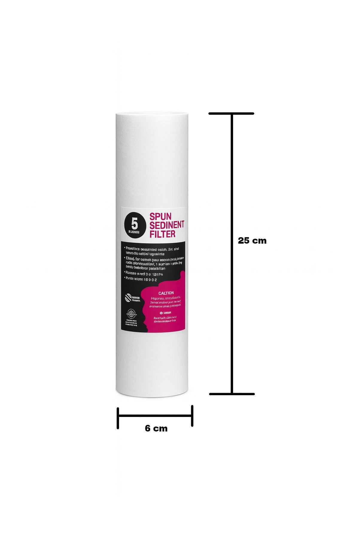 Açık Kasa Su Arıtma Cihazı 10 Inç 5 Mikron Sediment Spun Filtre (25 Adet)