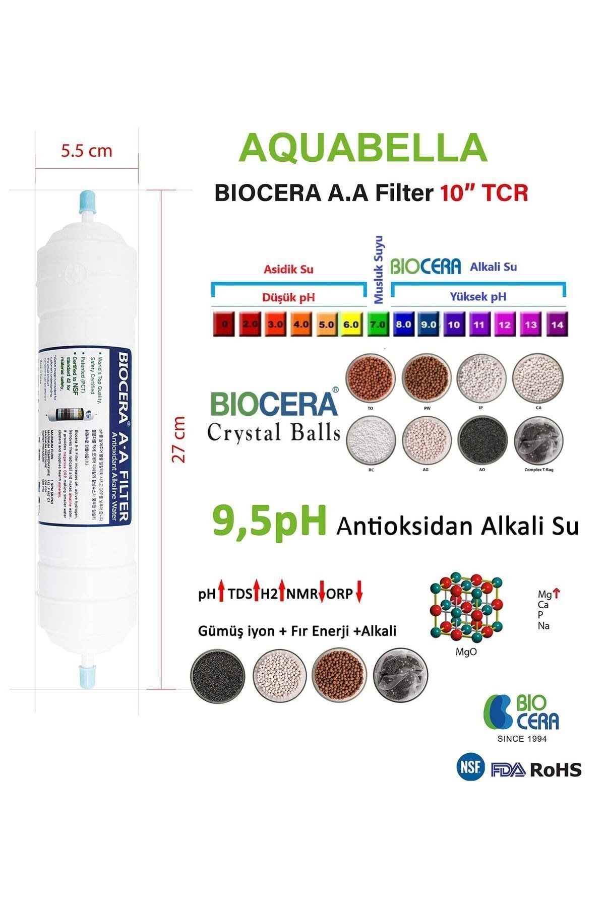 Amerikan Filtreli Su Arıtma Cihazı Biocera Nsf Onaylı