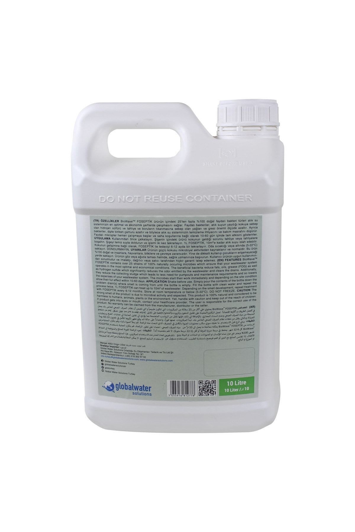 Foseptik Tank Koku ve Atık Giderici 10 Litre BioWave