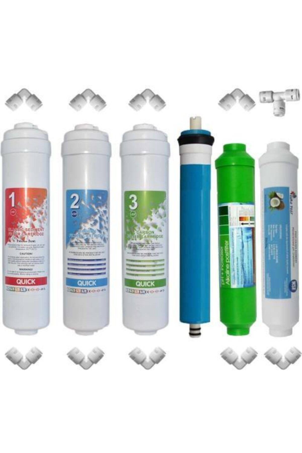 Inline Kapalı Kasa Su Arıtma Cihazlarına Uyumlu6'lı Set Ph+ Filtreli