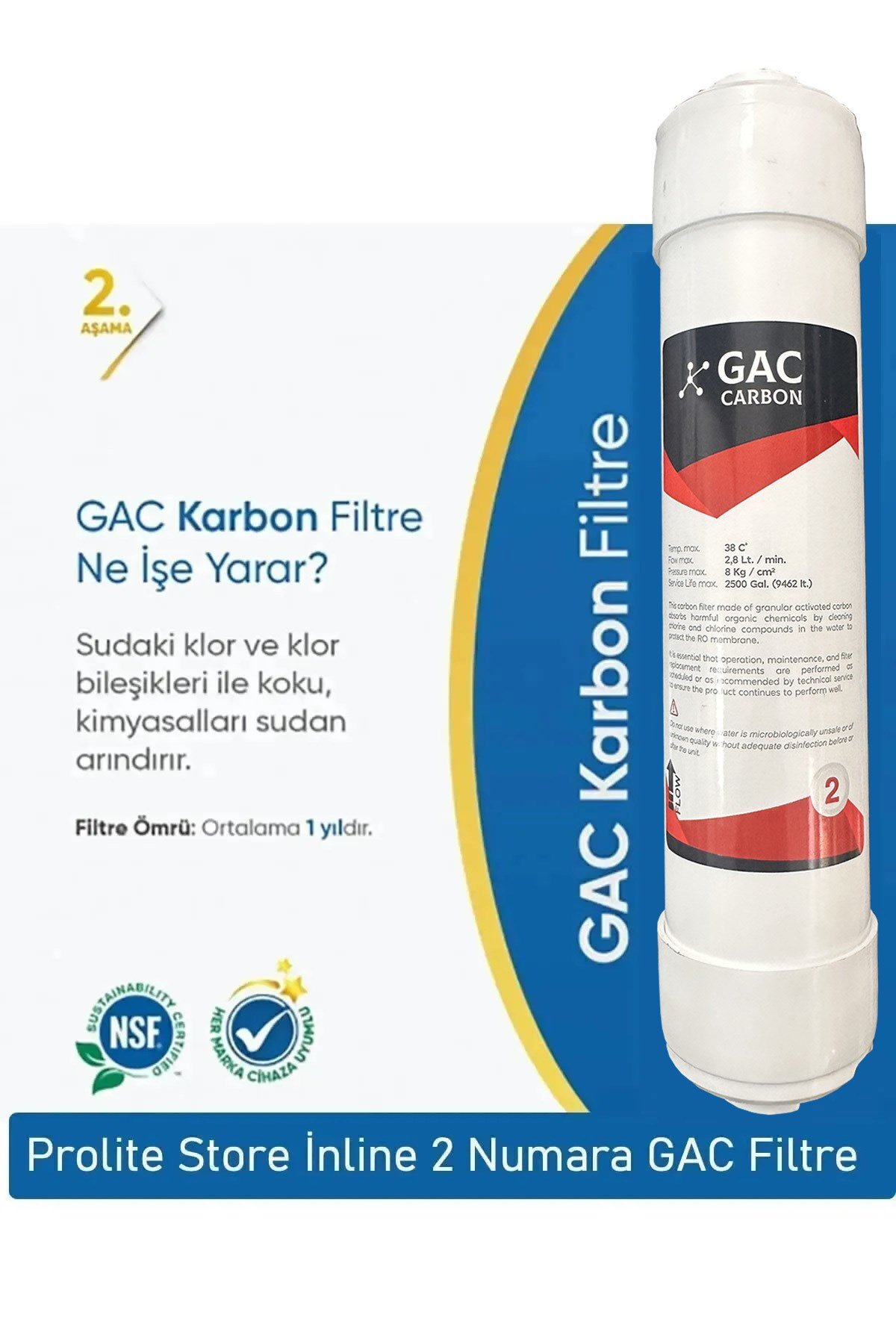 Inline Kapalı Kasa Su Arıtma Cihazlarına Uyumlu 6'lı 10 Aşama Filtre