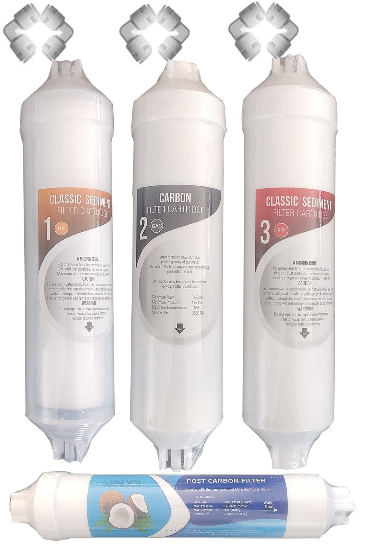 Kapalı Kasa 12 Inç Su Arıtma Cihazı Filtresi Inline 4 Aşamalı Set