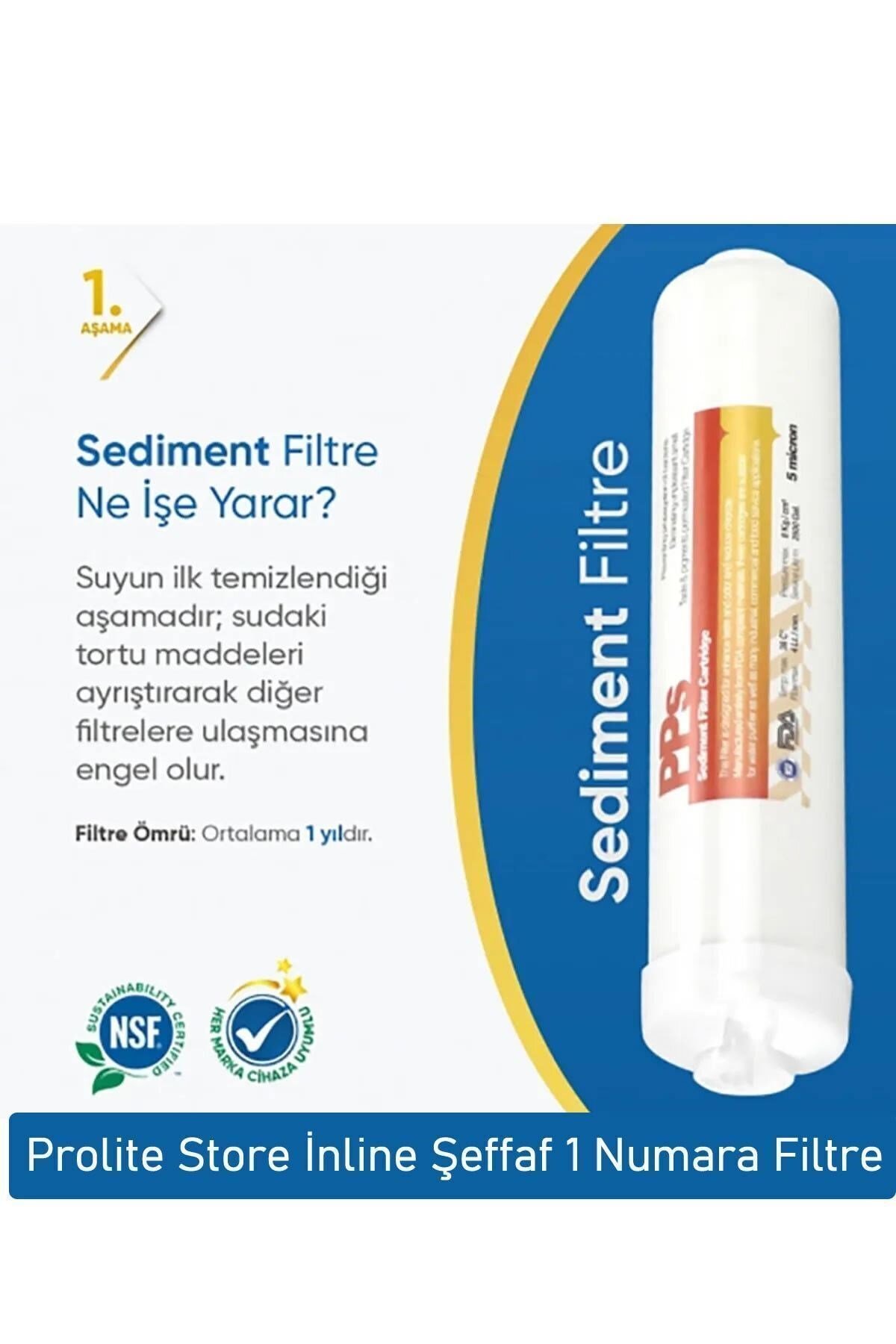 Kapalı Kasa Su Arıtma Cihazlarına Uyumlu 4'lü Inline Filtre Set