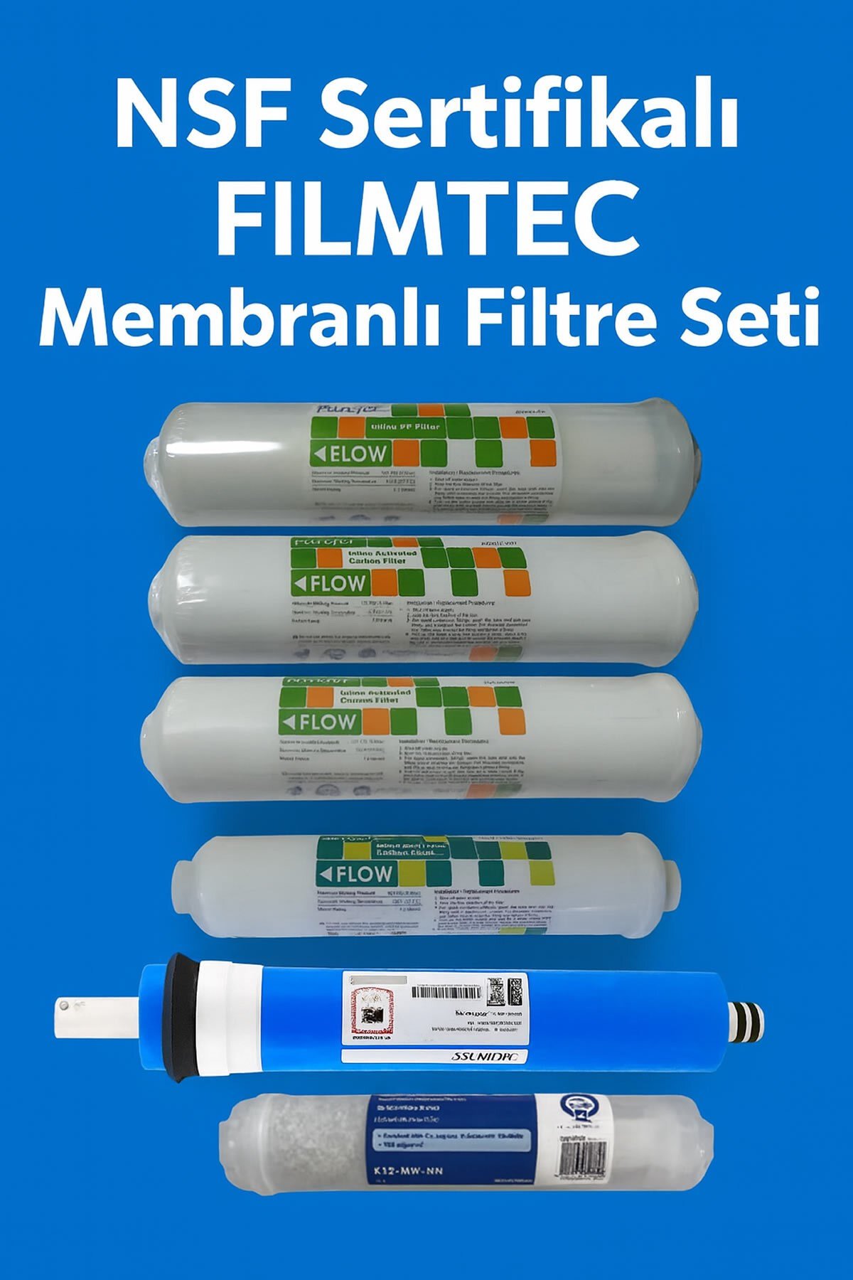 Purefer Su Arıtma Filtresi 6'lı Filmtec USA Filtre Seti MineralWave