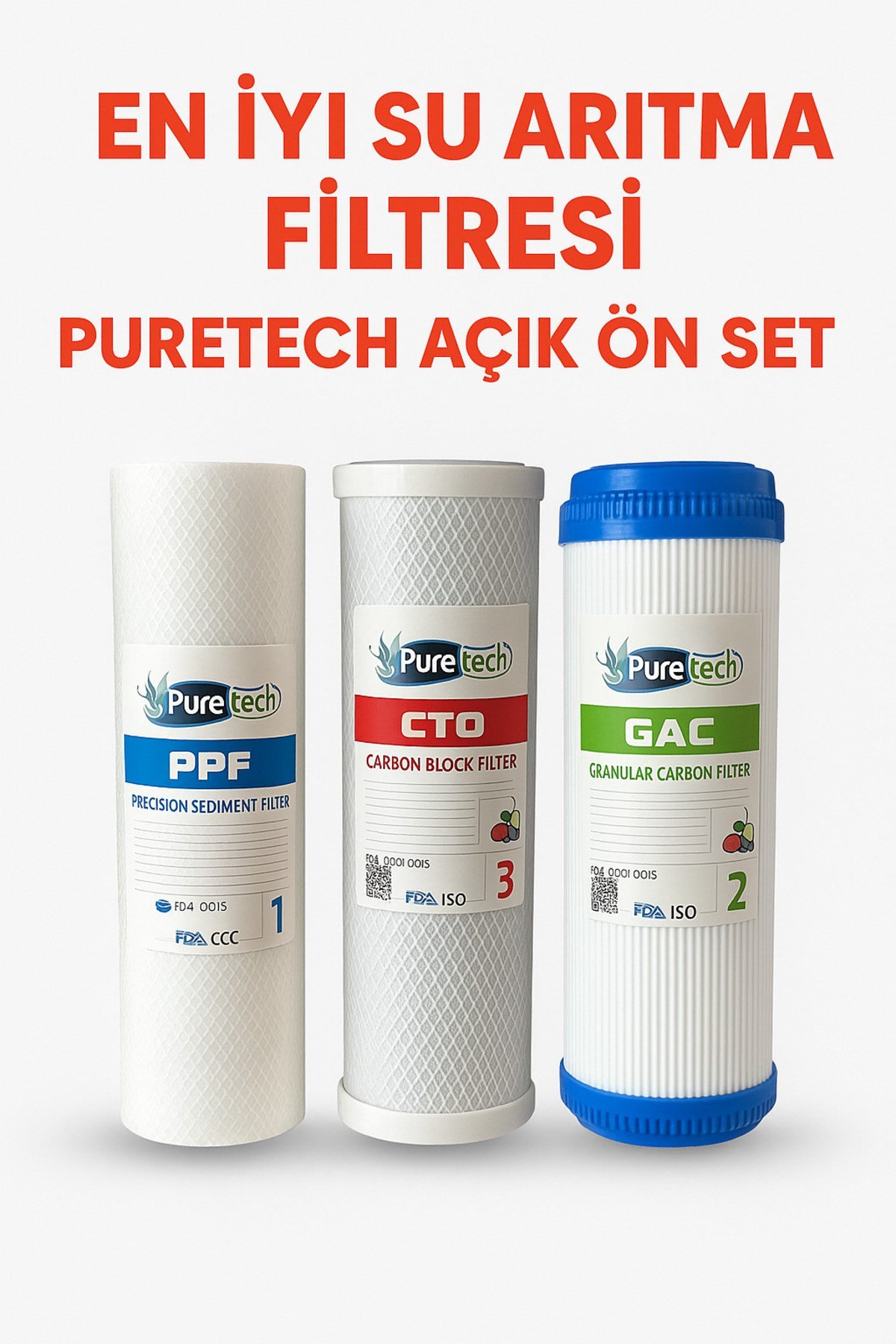 Puretech Açık Su Arıtma Cihazı Filtresi 3 Aşamalı