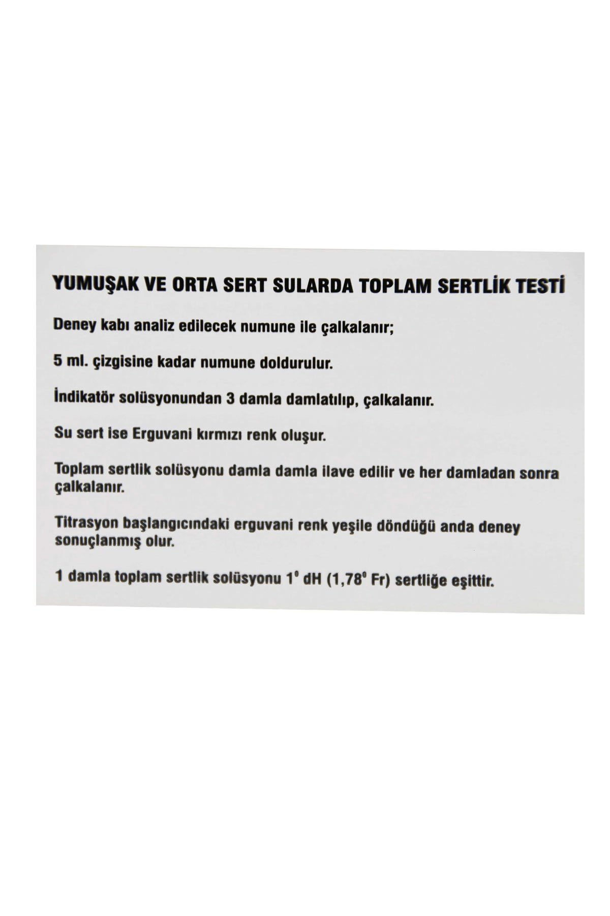 Sertlik Analiz Test Cihazı – Su Test Sıvısı