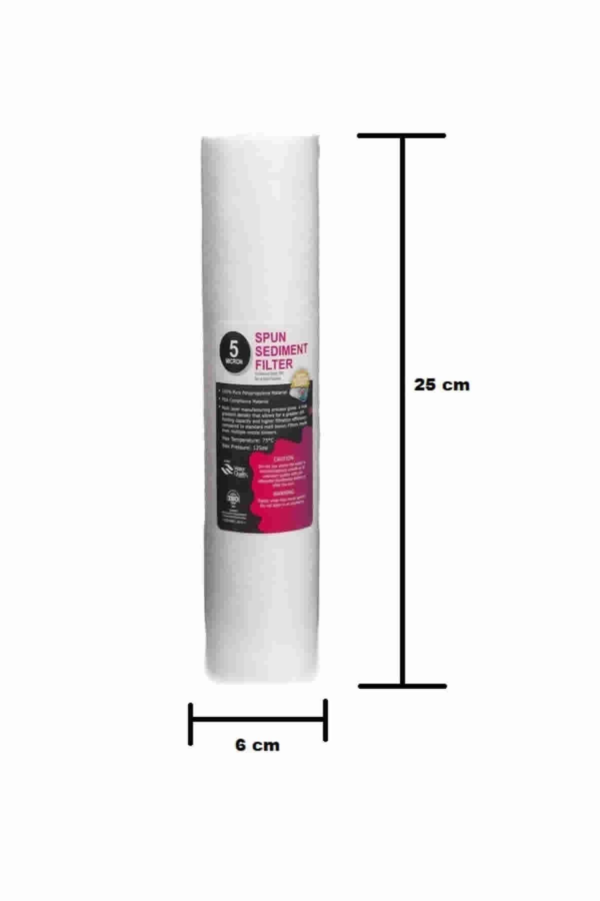 Su Arıtma Cihazı 5 Mikron Sediment Spun Filtre (10 Adet)