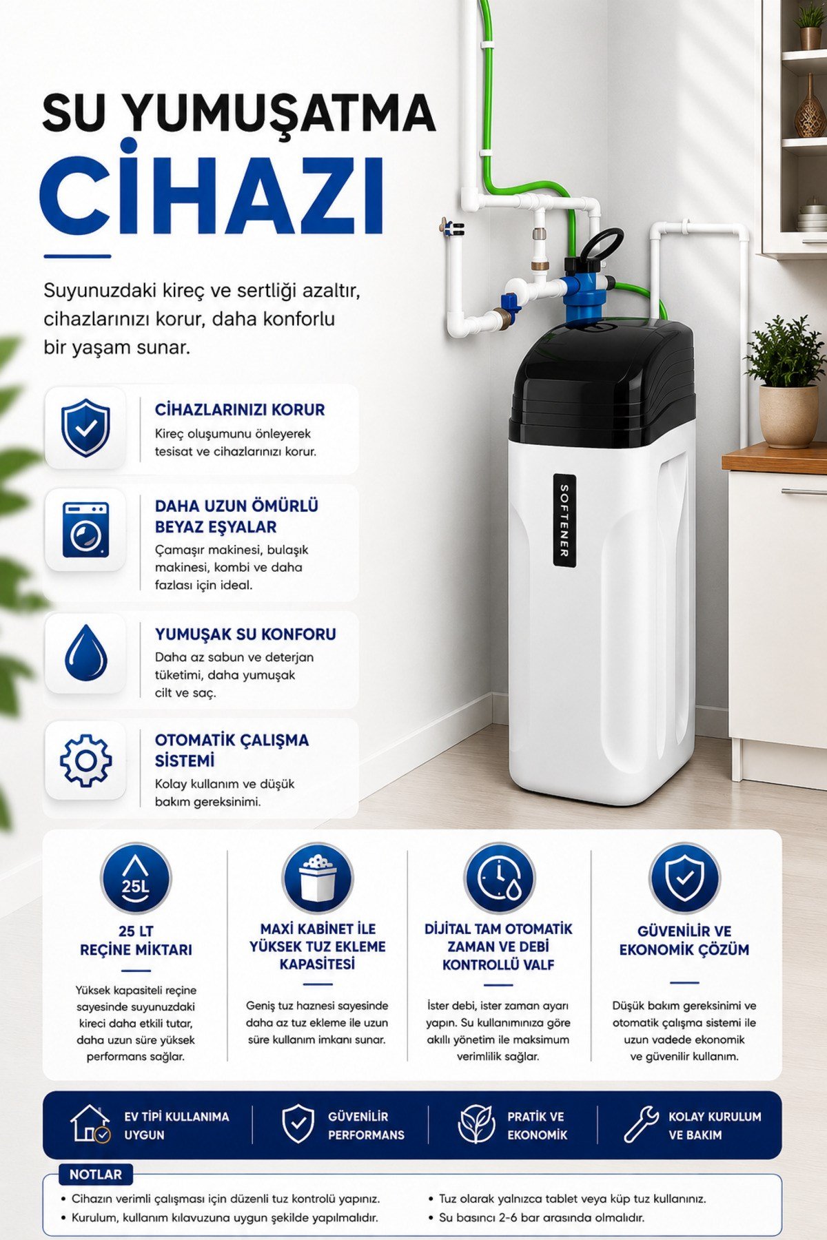 Tam Otomatik Su Yumuşatma Cihazı Maxi Kabinet