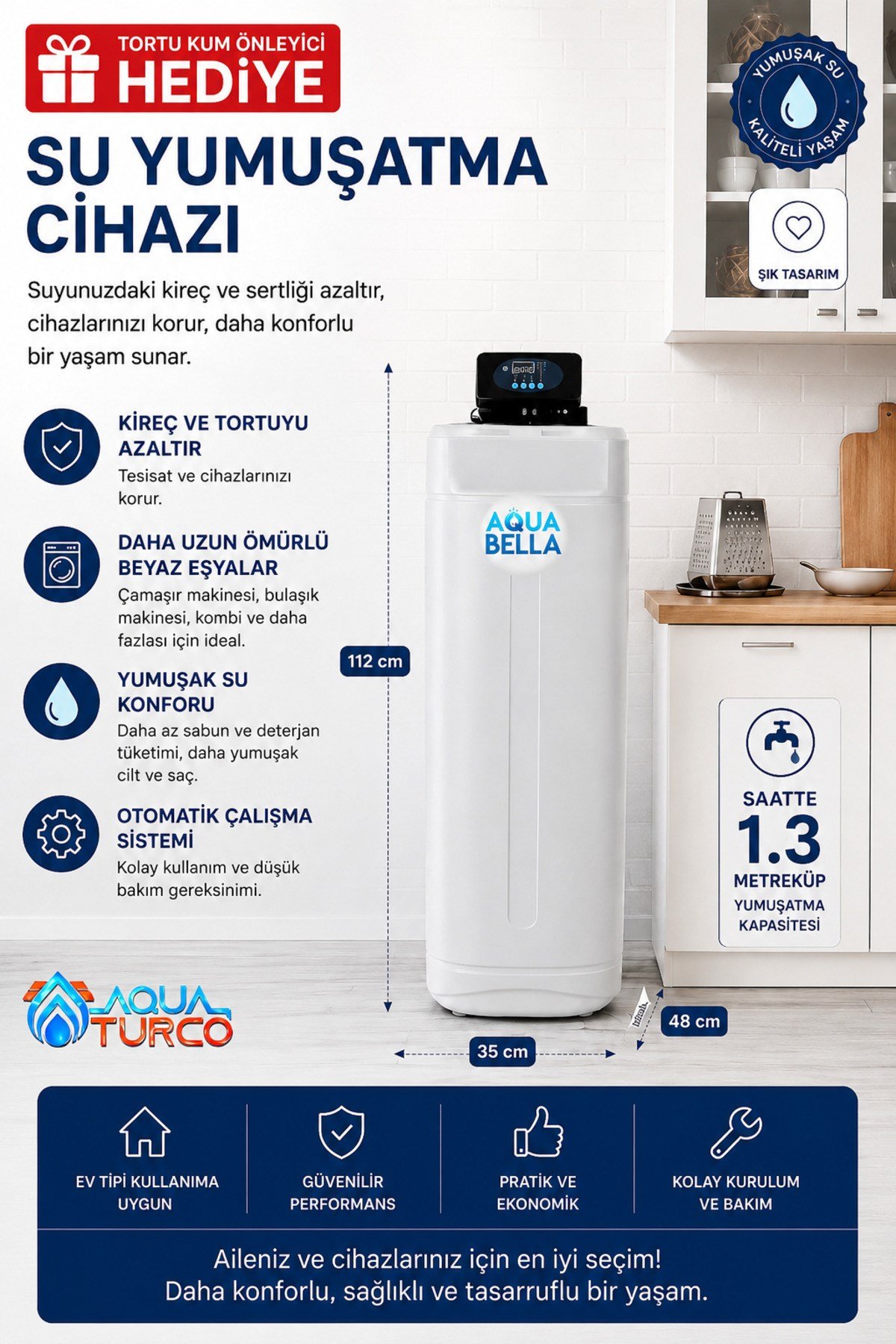 Tam Otomatik Su Yumuşatma Cihazı Maxi Kabinet
