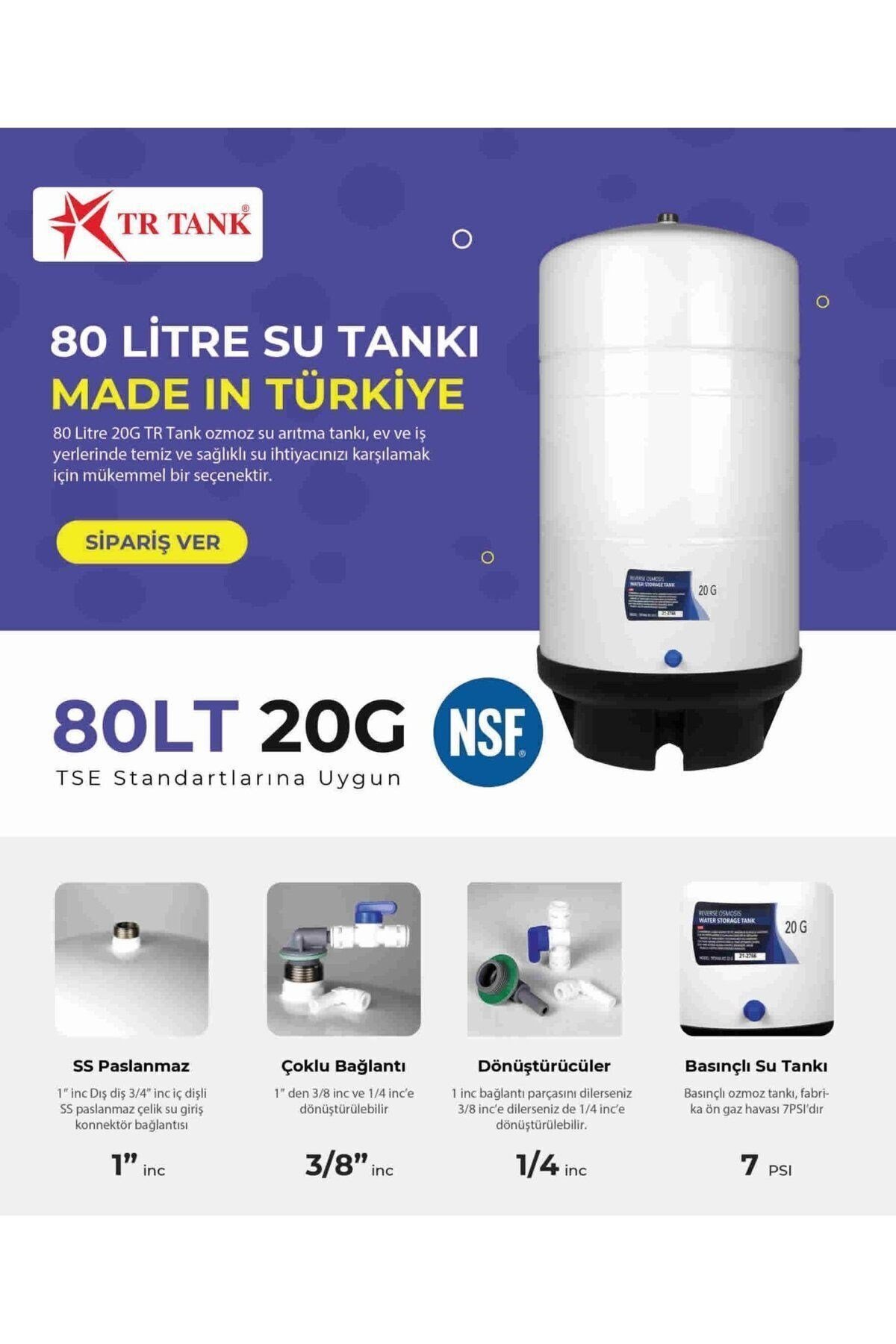 Tr Tank 20 Galon (80 LİTRE) Metal Nsf Sertifikalı