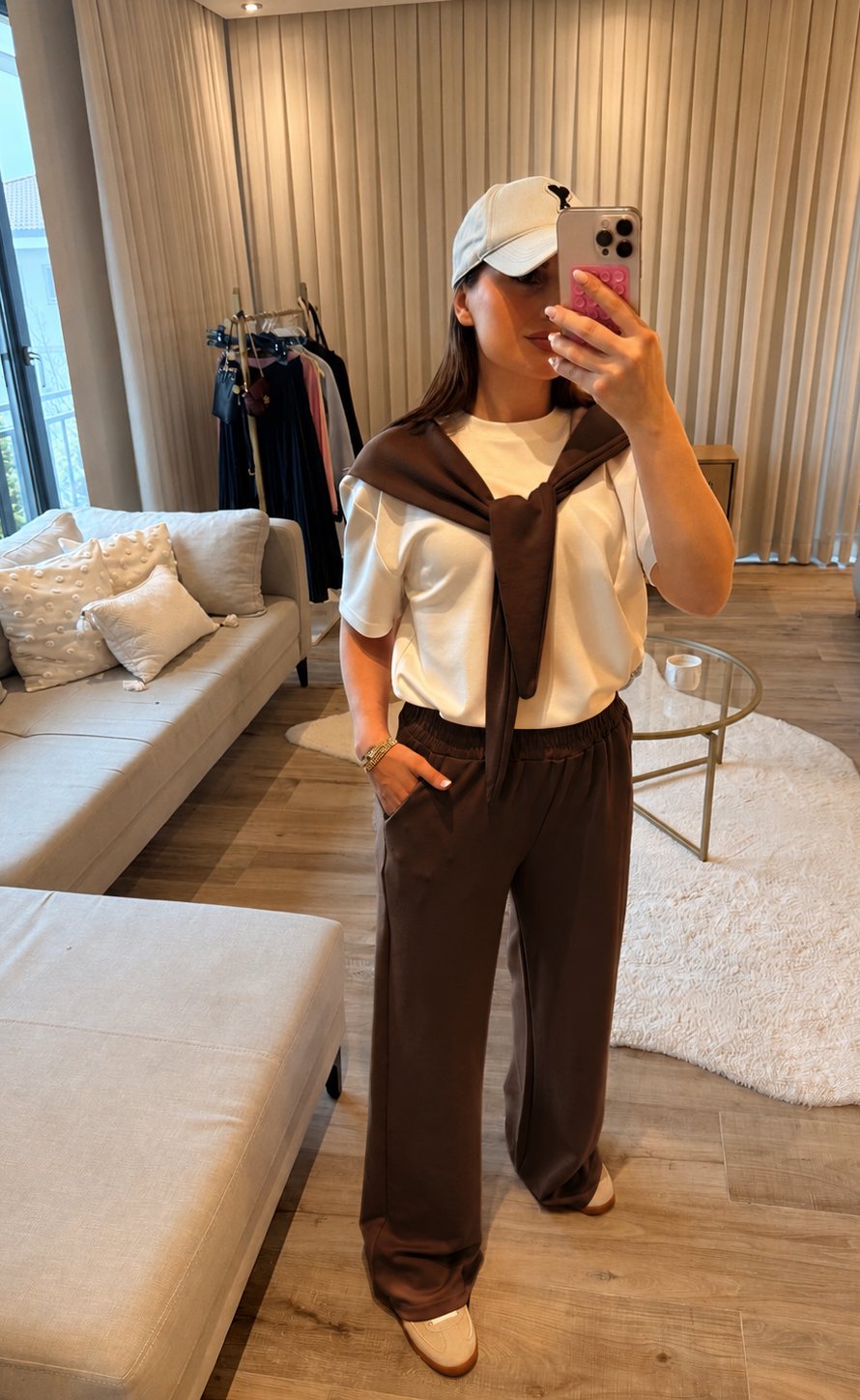 Kahve Oysh Pamuklu Tshirt Pantolon Takım