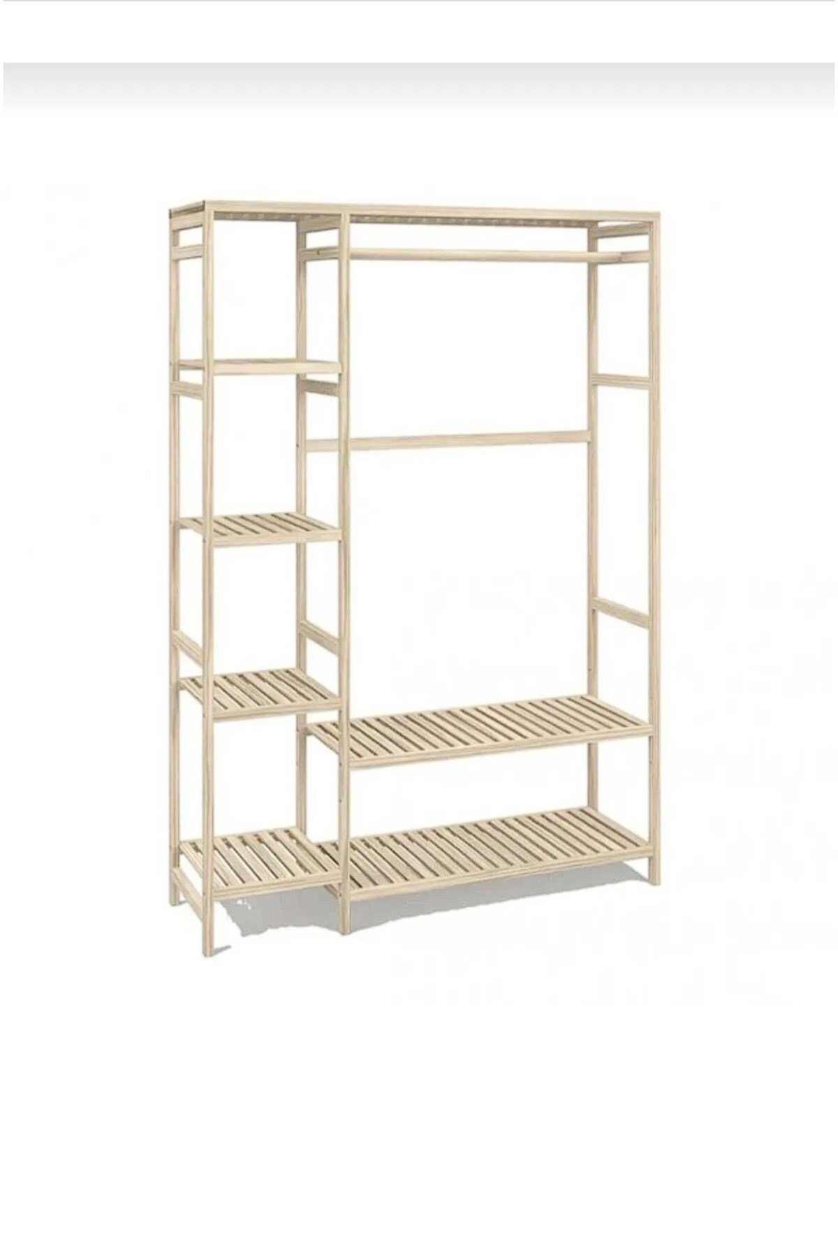 Ahşap Açık Gardırop Elbise Askılığı 150*96*35