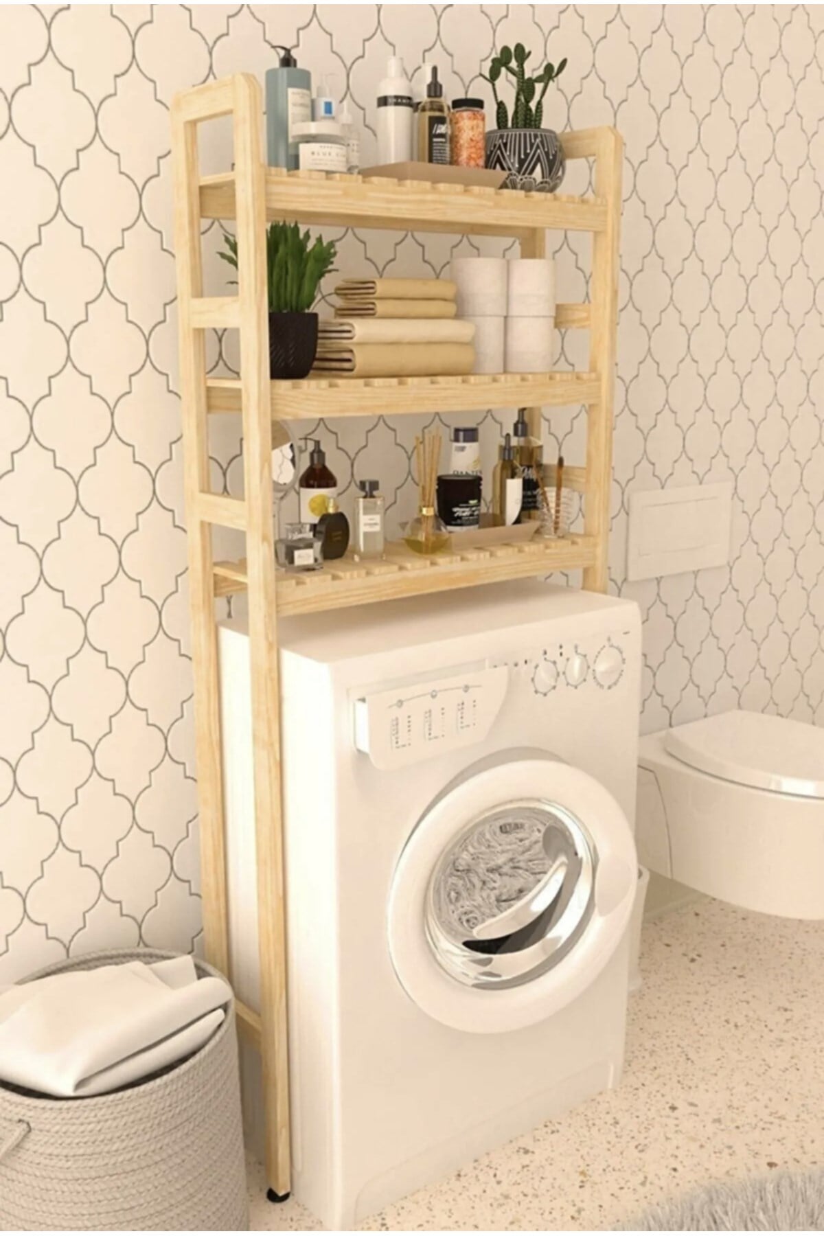 Banyo Çamaşır Makinesi Üst Dolap Toplayıcı Düzenleyici