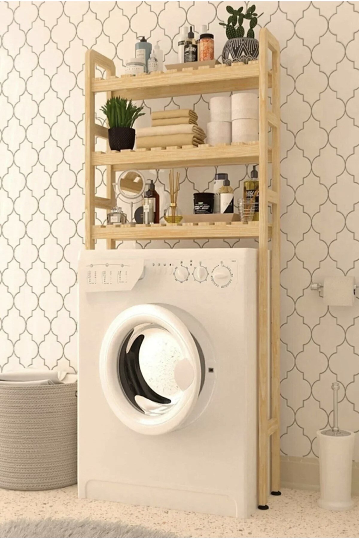Banyo Çamaşır Makinesi Üst Dolap Toplayıcı Düzenleyici