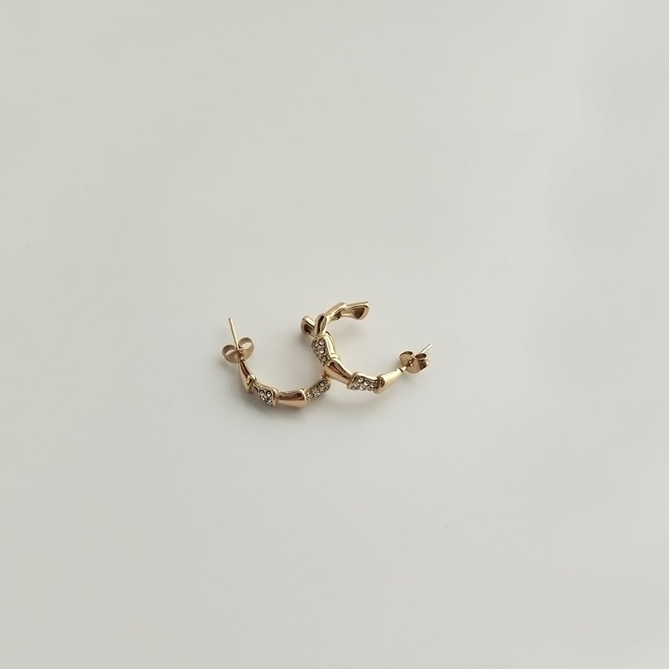 Sparkle Zirkon Taşlı Gold Renk Küpe 